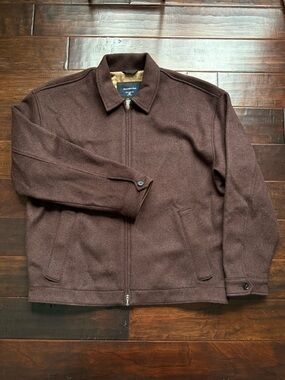 Abercrombie & Fitch Brown Wool Blend Double Zip Jacket